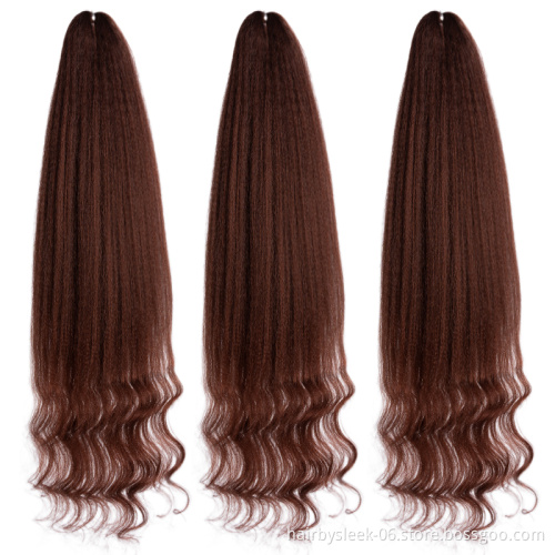 55 inches yaki straight hair with button curly straight wave with curly braiding hair bundles Synthetic Braiding hair extension